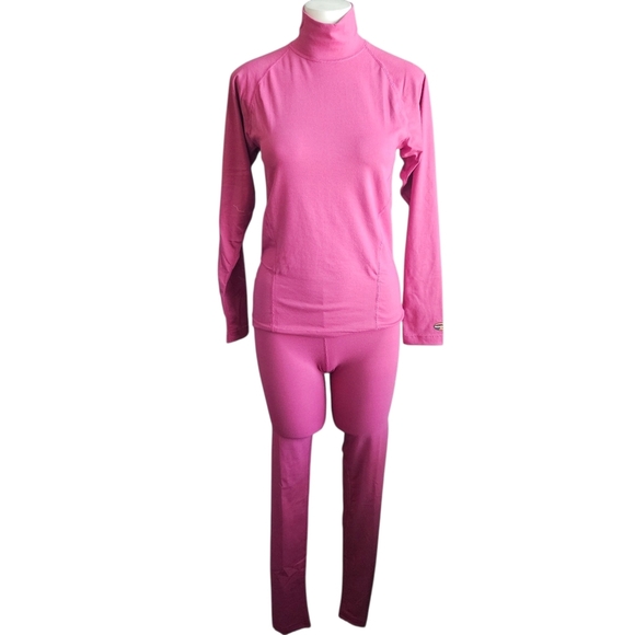 DUOFOLD 2-Pc Set Thermal Base Layer Set Pants + Top Women Size Medium Pink - Picture 2 of 14